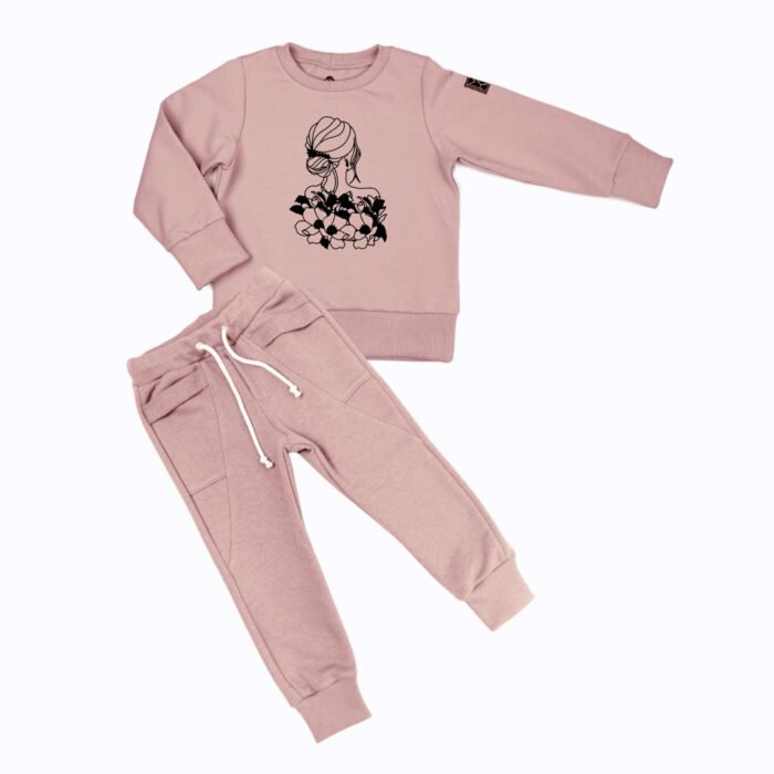 Komplektas DUSTY PINK FLOWER GIRL