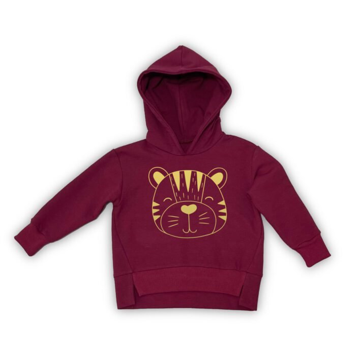 Šiltas džemperiukas su pūkeliu. Tigriuko aplikacija