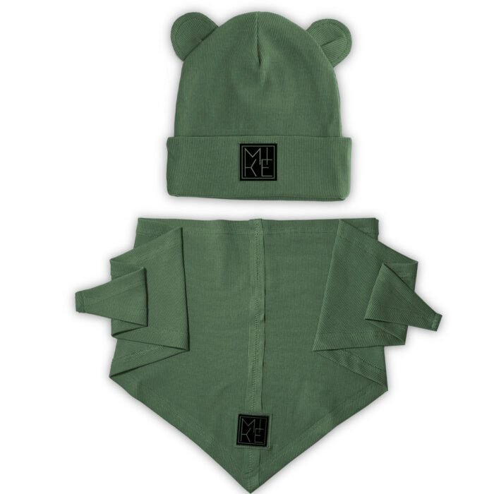 Kepurės ir kaklaskarės komplektas FOREST GREEN BEAR