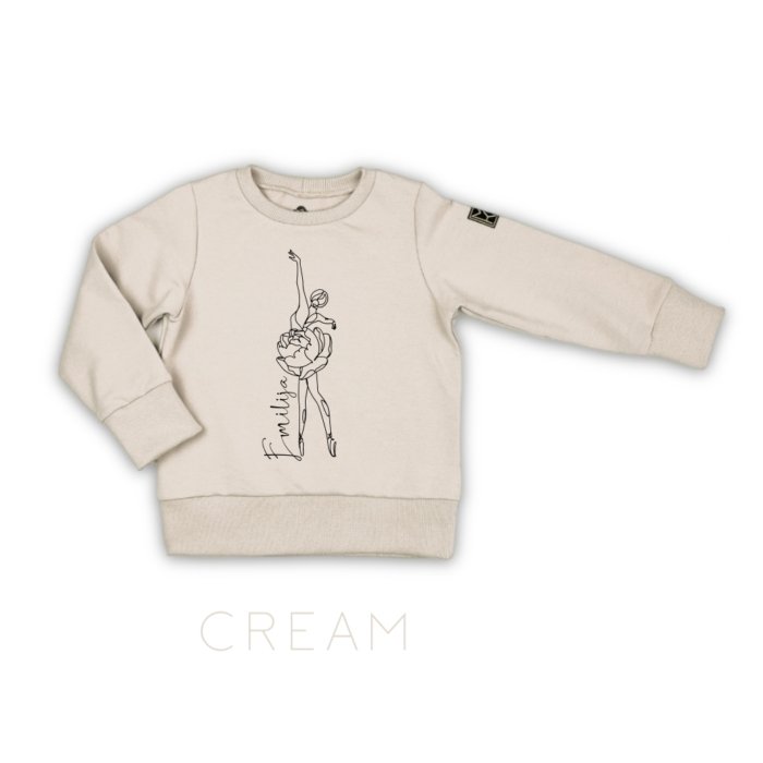 VAIKIŠKAS DŽEMPERIS SU BALERINA IR VARDU