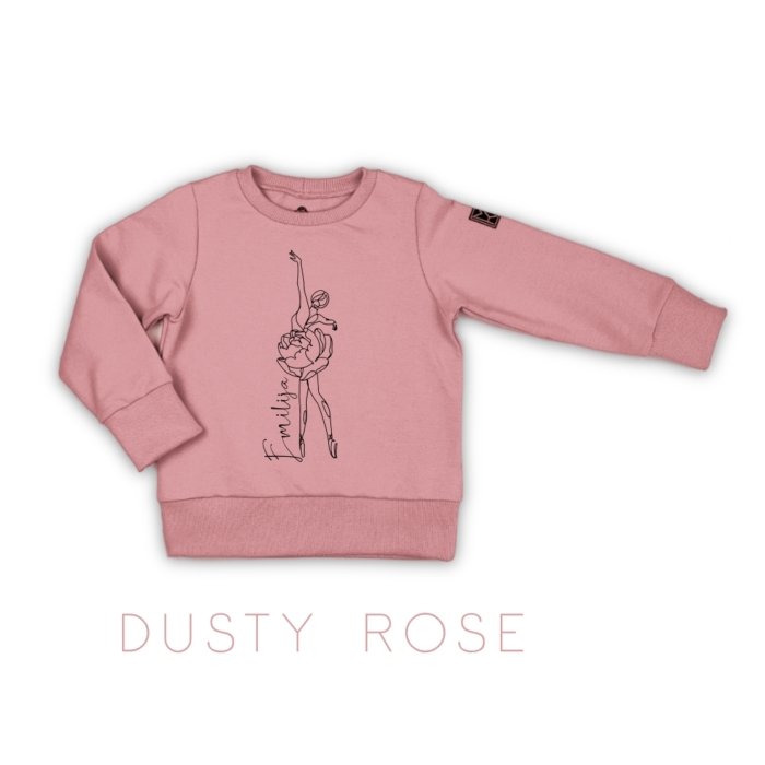 VAIKIŠKAS DŽEMPERIS SU BALERINA IR VARDU