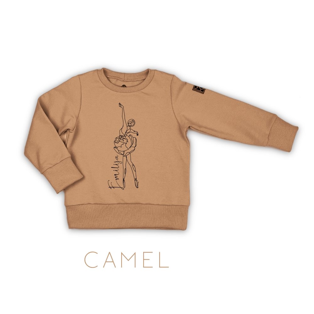 VAIKIŠKAS DŽEMPERIS SU BALERINA IR VARDU VAIKIŠKAS DŽEMPERIS SU BALERINA IR VARDU