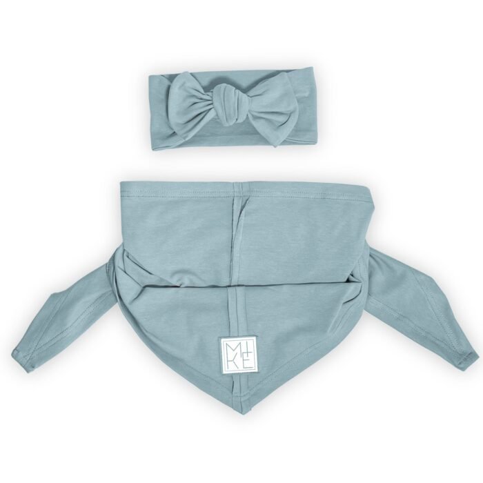 Plono džersio trikotažo galvajuostės ir kaklaskarės komplektas mergaitei