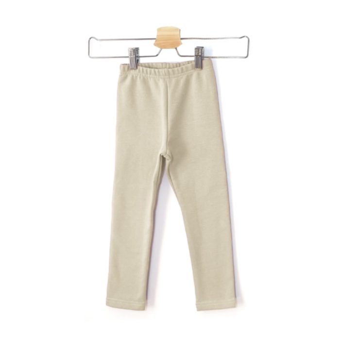 kreminės spalvos mergaičių timpos. Kilpinio trikotažo timpos mergaitems