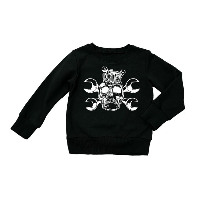 Vyriškas džemperis su kaukole mechanikas