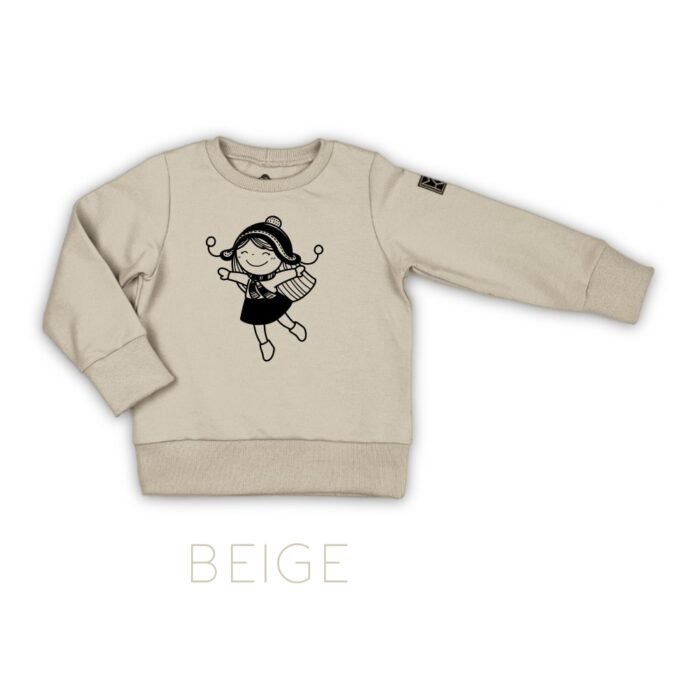 džemperiai vaikams. Džemperis su mergaitės aplikacija.