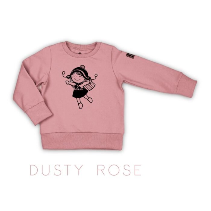 džemperiai vaikams. Džemperis su mergaitės aplikacija.