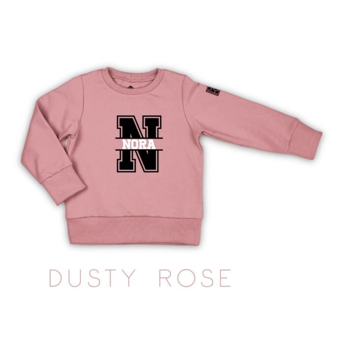 Vaikiški džemperiai university su vardo raide ir vardu. Personalizuoti džemperiai vaikams