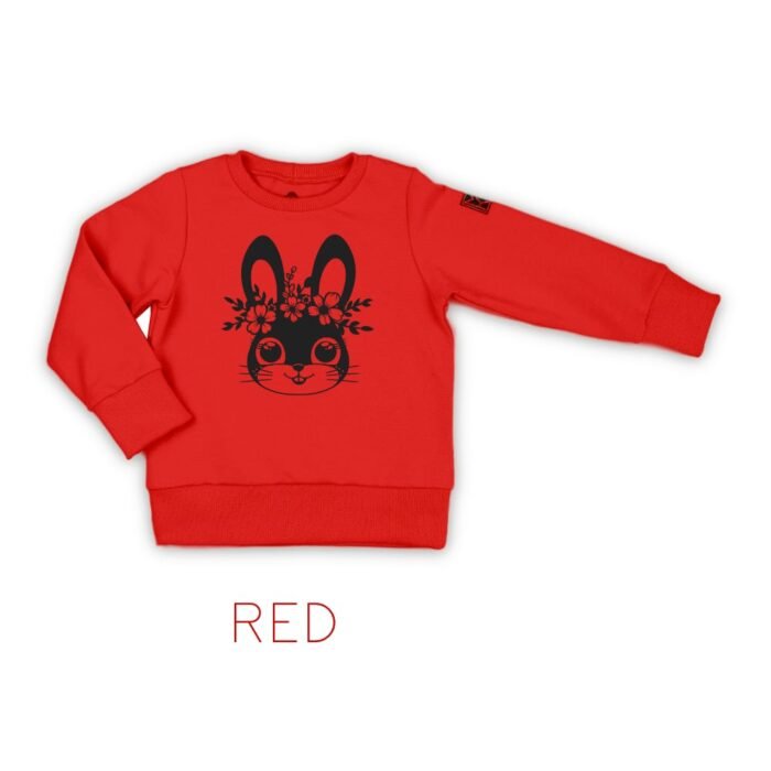 Džemperis su zuikiu, dekoruotas gelemis. Džemperis su zuikiu ir vardu