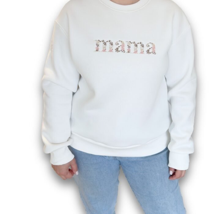 Mamos džemperis. Džemperis mama su siuvinėtu užrašu